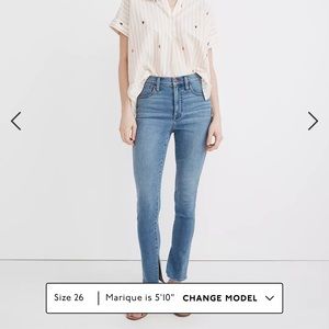 Madewell 10" High-Rise Roadtripper Supersoft Jeans Ankle-Slit - NWT Size 29